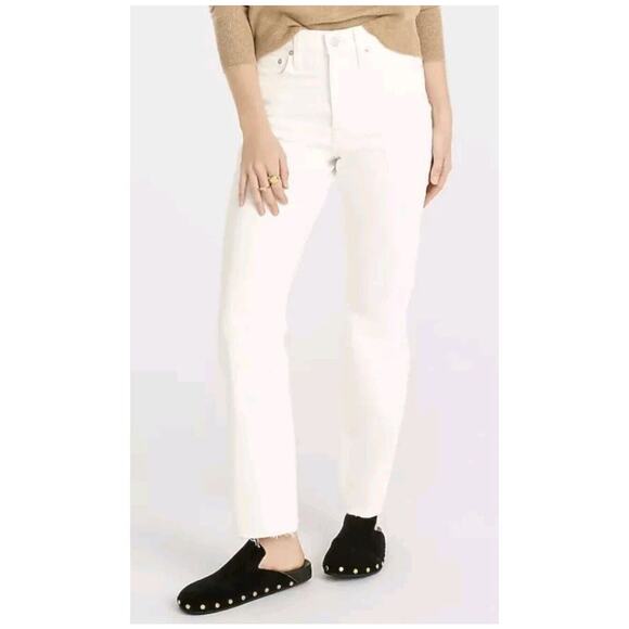 J Crew Reimagined White Slim Boyfriend Jean with Raw Edge 30T - Picture 1 of 6